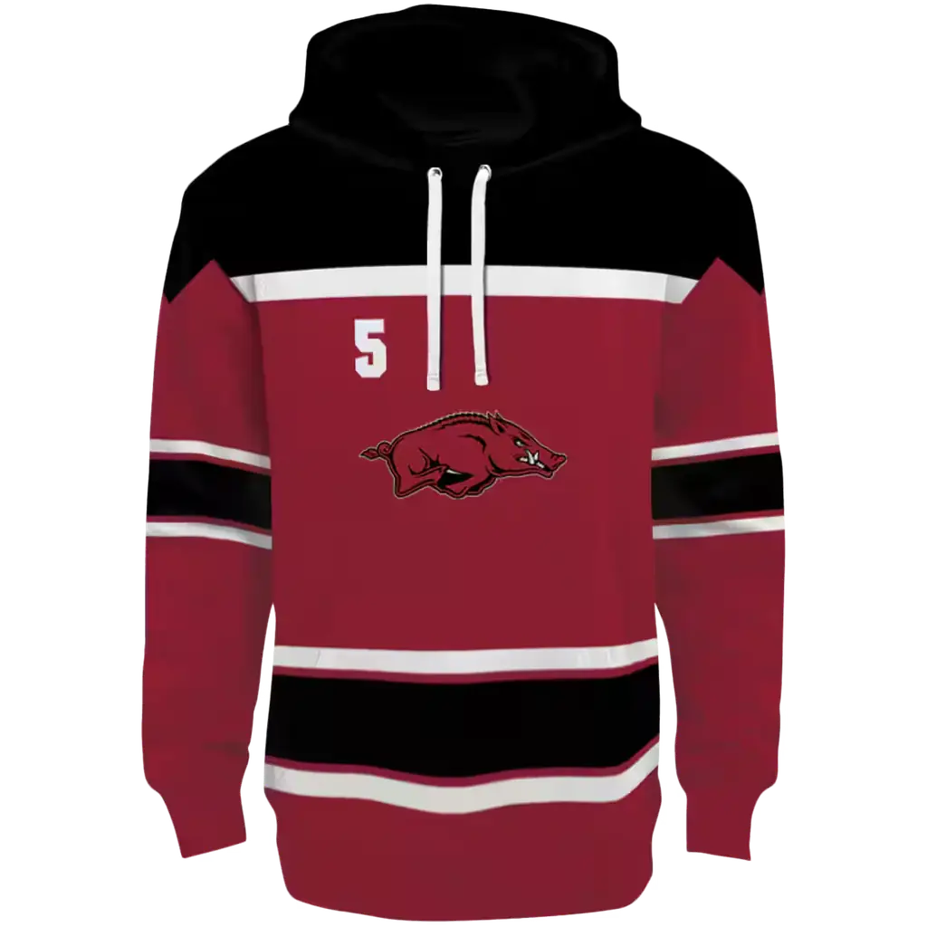 customized arkansas razorbacks striped pattern red hoodie best selling customized arkansas razorbacks striped pattern red hoodie best selling