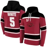 customized arkansas razorbacks striped pattern red hoodie best selling