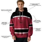customized arkansas razorbacks striped pattern red hoodie best selling