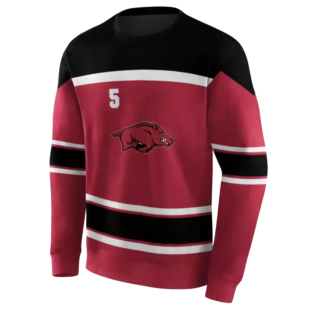 customized arkansas razorbacks striped pattern red hoodie new arrival customized arkansas razorbacks striped pattern red hoodie new arrival