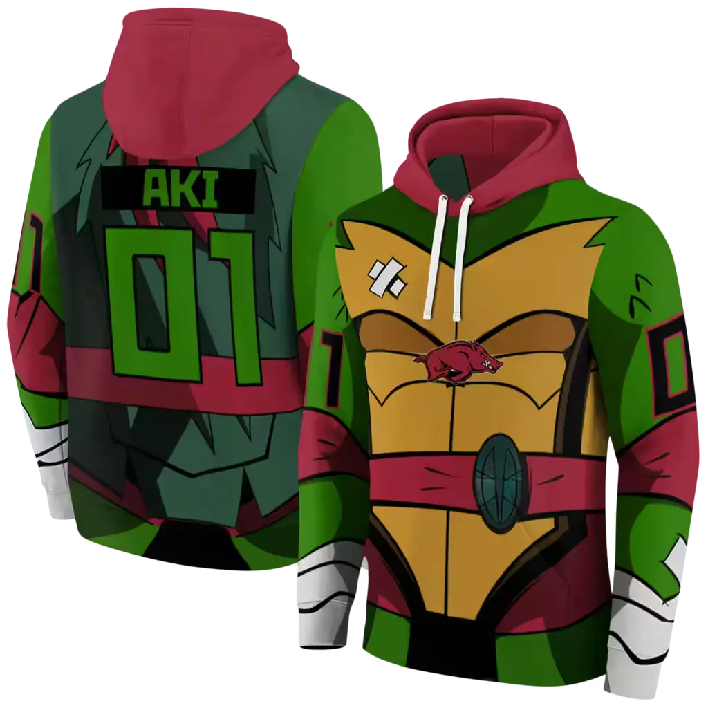 customized arkansas razorbacks superhero armor red green hoodie fashion forward customized arkansas razorbacks superhero armor red green hoodie fashion forward