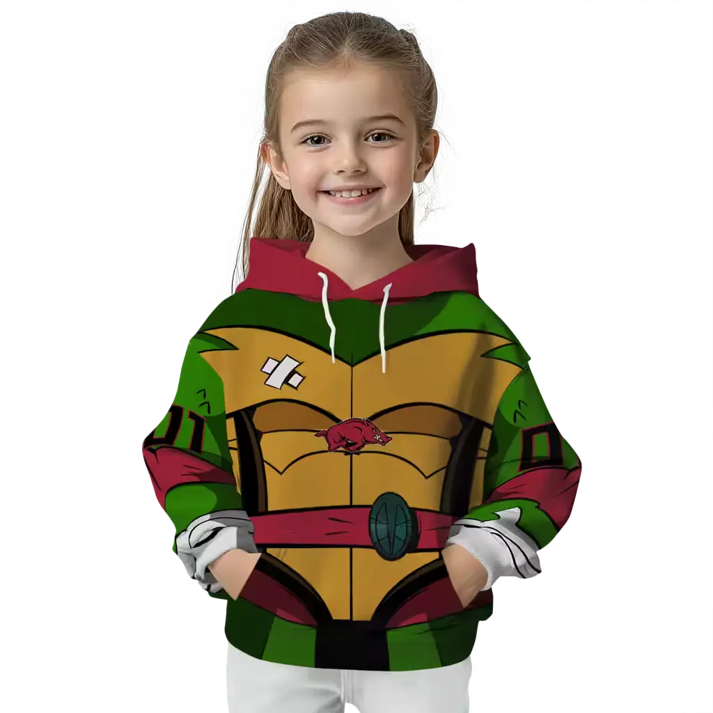 customized arkansas razorbacks superhero armor red green hoodie top rated customized arkansas razorbacks superhero armor red green hoodie top rated