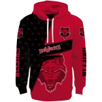 customized arkansas state red wolves abstract shape scarlet hoodie best selling