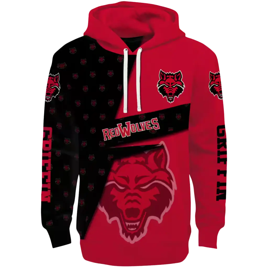 customized arkansas state red wolves abstract shape scarlet hoodie best selling customized arkansas state red wolves abstract shape scarlet hoodie best selling