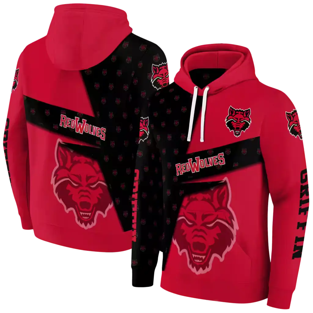 customized arkansas state red wolves abstract shape scarlet hoodie fashion forward customized arkansas state red wolves abstract shape scarlet hoodie fashion forward