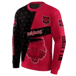 customized arkansas state red wolves abstract shape scarlet hoodie best selling