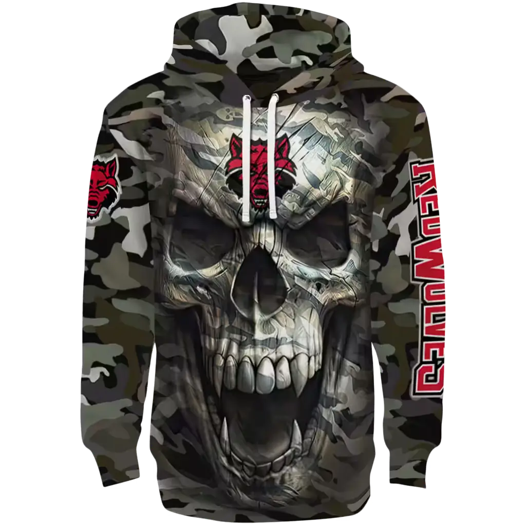 customized arkansas state red wolves camo skull hoodie best selling customized arkansas state red wolves camo skull hoodie best selling