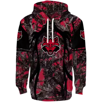 customized arkansas state red wolves hunting theme scarlet black hoodie best selling