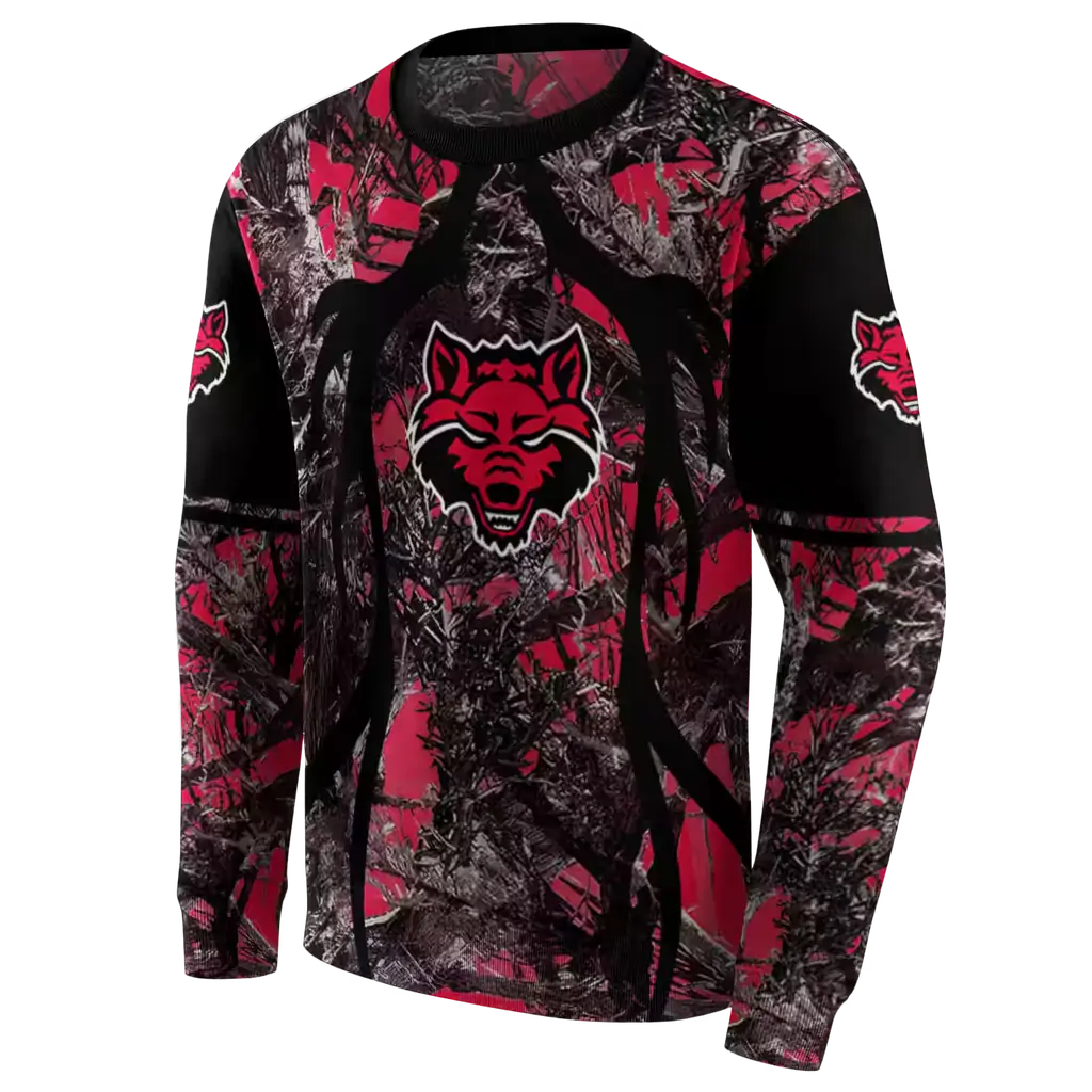 customized arkansas state red wolves hunting theme scarlet black hoodie new arrival customized arkansas state red wolves hunting theme scarlet black hoodie new arrival