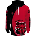 customized arkansas state red wolves minimalist design scarlet black hoodie best selling
