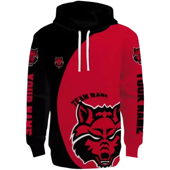 customized arkansas state red wolves minimalist design scarlet black hoodie best selling