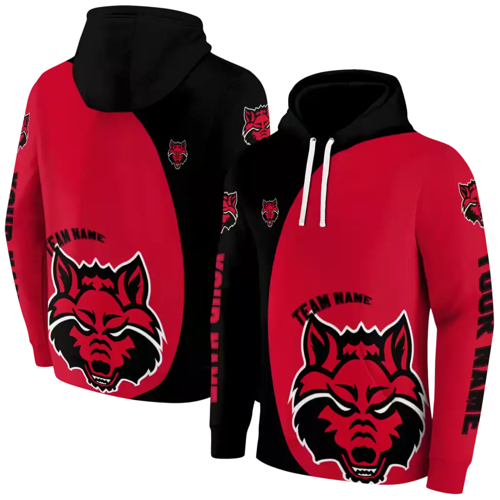 customized arkansas state red wolves minimalist design scarlet black hoodie fashion forward customized arkansas state red wolves minimalist design scarlet black hoodie fashion forward