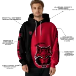 customized arkansas state red wolves minimalist design scarlet black hoodie best selling