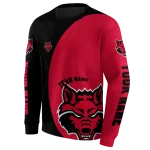 customized arkansas state red wolves minimalist design scarlet black hoodie best selling