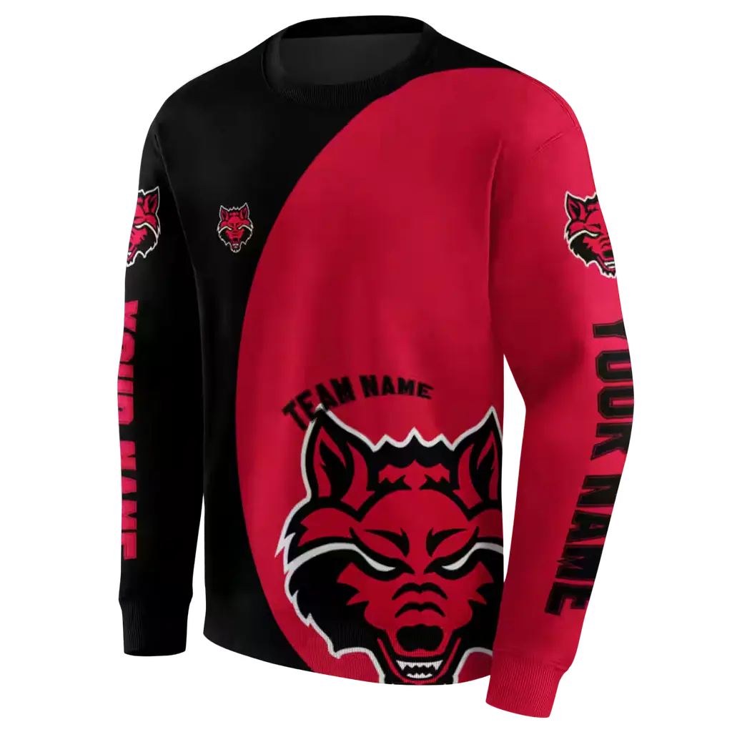 customized arkansas state red wolves minimalist design scarlet black hoodie new arrival customized arkansas state red wolves minimalist design scarlet black hoodie new arrival