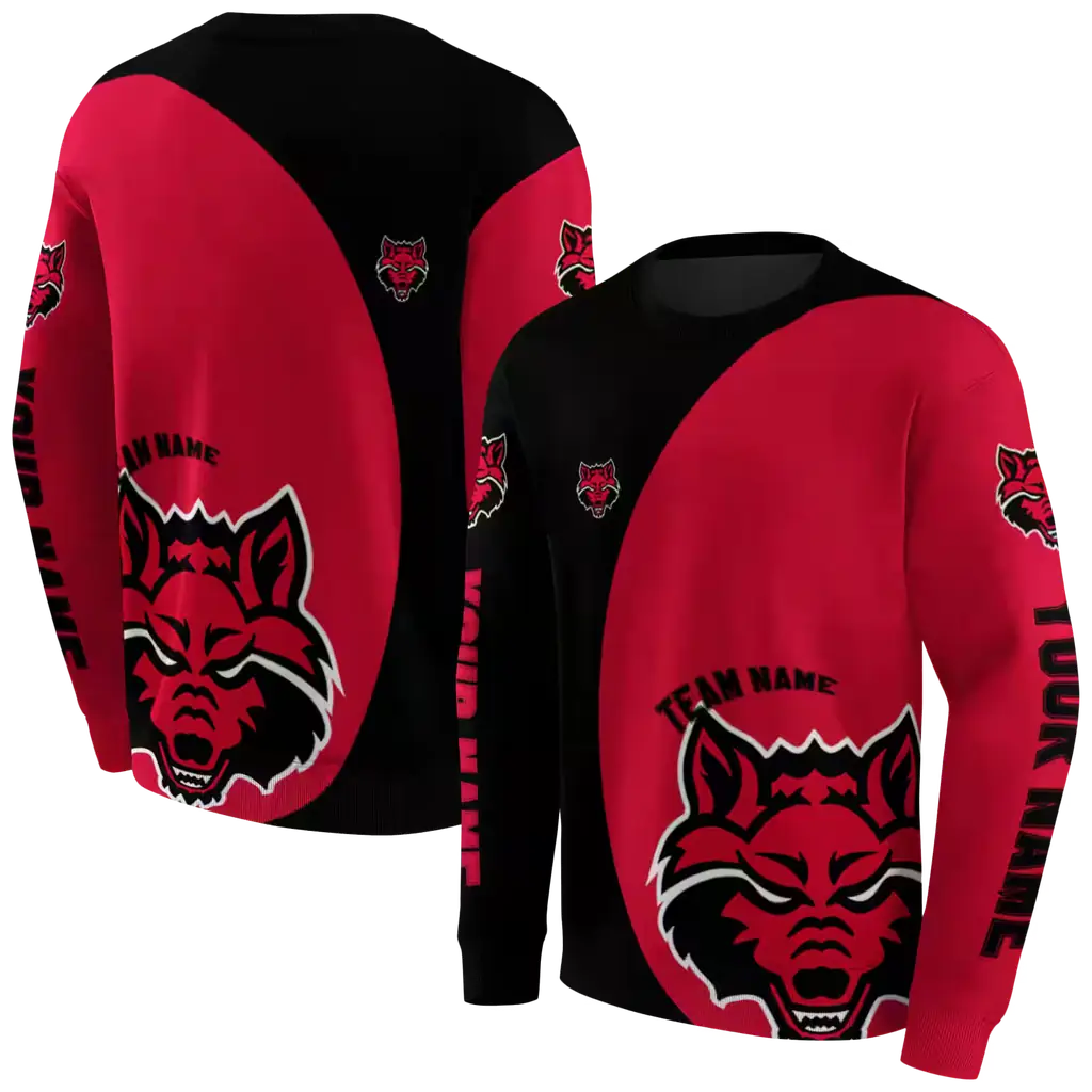 customized arkansas state red wolves minimalist design scarlet black hoodie premium grade customized arkansas state red wolves minimalist design scarlet black hoodie premium grade