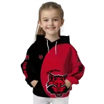 customized arkansas state red wolves minimalist design scarlet black hoodie best selling