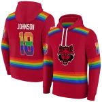 customized arkansas state red wolves rainbow stripes scarlet hoodie best selling