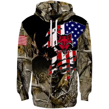 customized arkansas state red wolves tree camo hoodie best selling