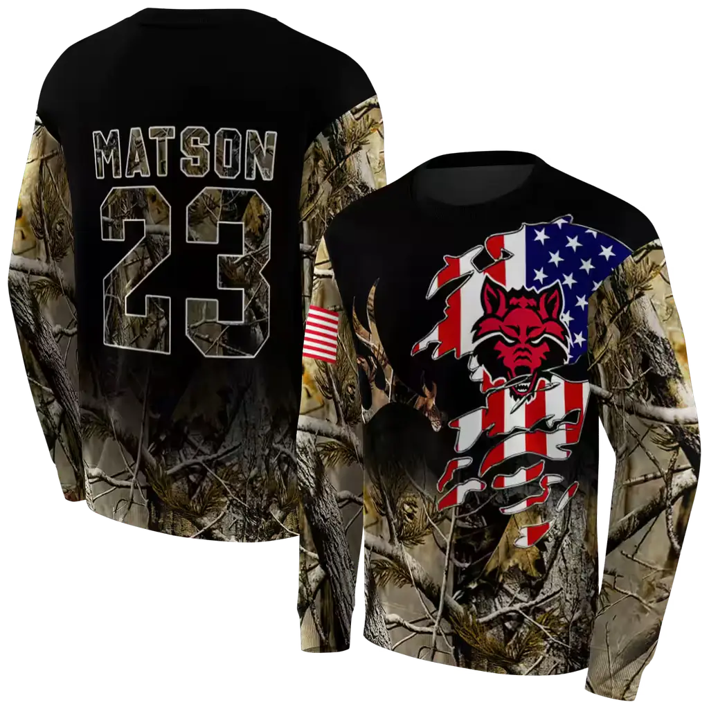 customized arkansas state red wolves tree camo hoodie premium grade customized arkansas state red wolves tree camo hoodie premium grade