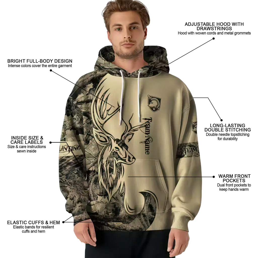 customized army black knights deer silhouette gold hoodie latest model customized army black knights deer silhouette gold hoodie latest model
