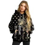 customized army black knights distressed flag gold black hoodie best selling