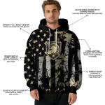 customized army black knights distressed flag gold black hoodie best selling
