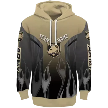 customized army black knights flame design gold hoodie best selling