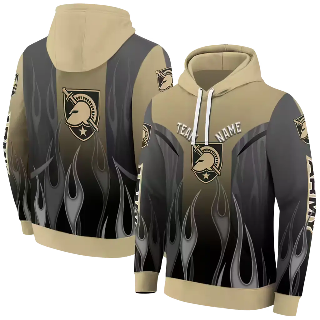 customized army black knights flame design gold hoodie fashion forward customized army black knights flame design gold hoodie fashion forward