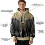 customized army black knights flame design gold hoodie best selling