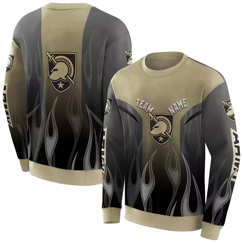 customized army black knights flame design gold hoodie premium grade customized army black knights flame design gold hoodie premium grade