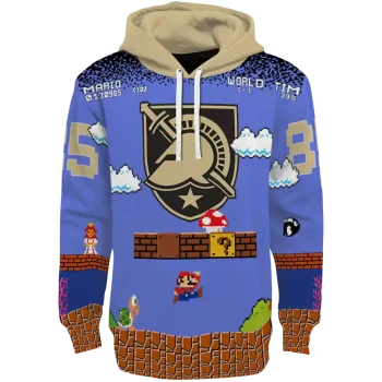 customized army black knights mario blue black hoodie best selling