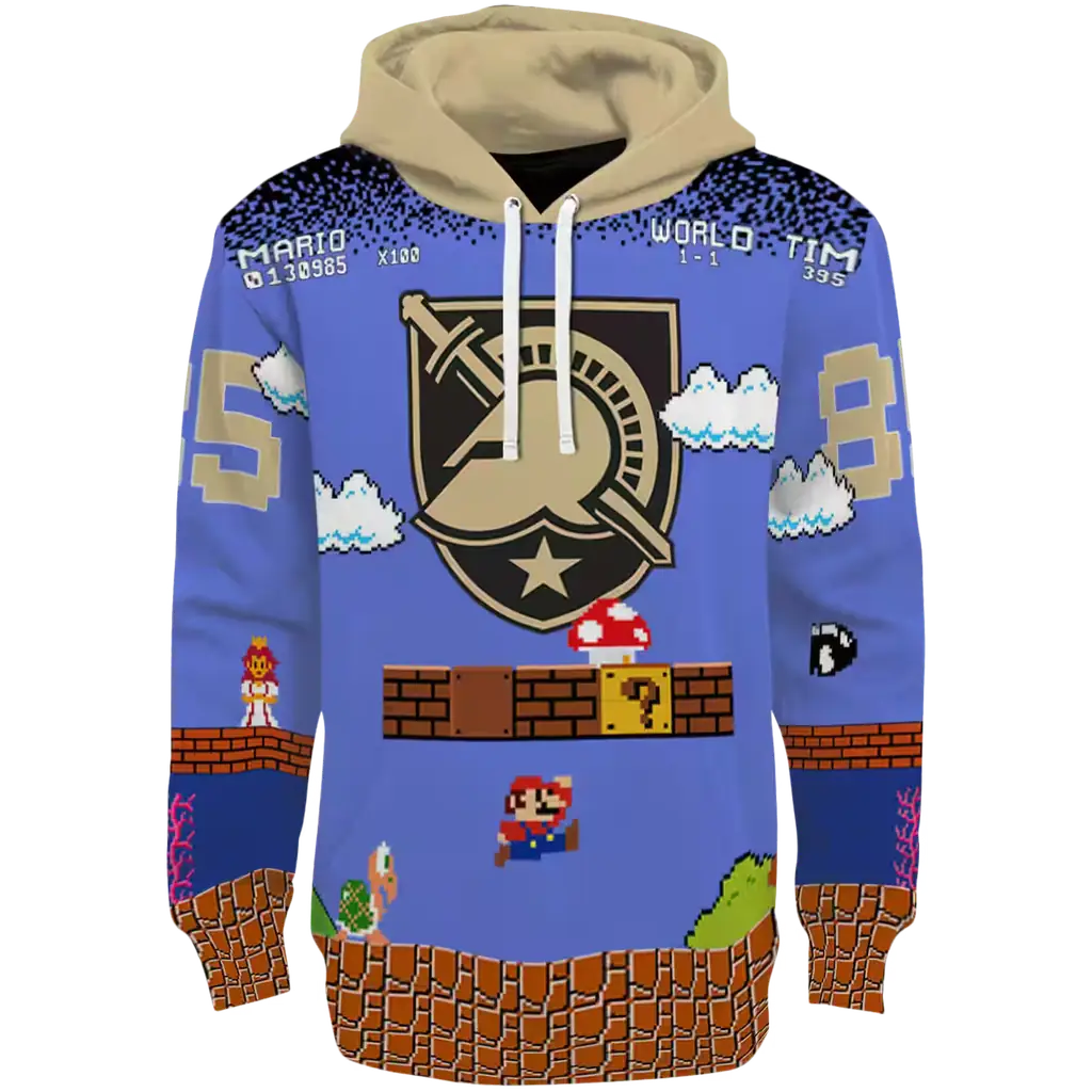 customized army black knights mario blue black hoodie best selling customized army black knights mario blue black hoodie best selling