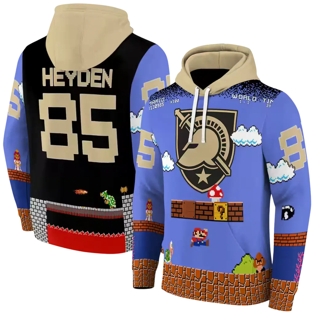 customized army black knights mario blue black hoodie fashion forward customized army black knights mario blue black hoodie fashion forward