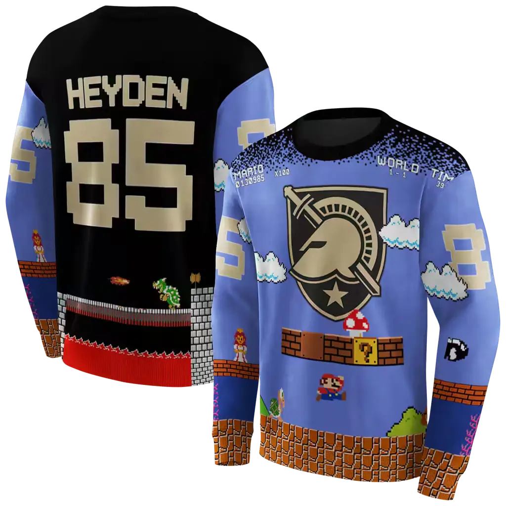 customized army black knights mario blue black hoodie premium grade customized army black knights mario blue black hoodie premium grade