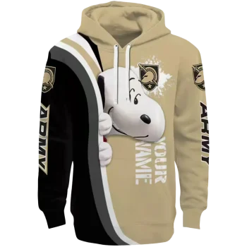 customized army black knights peeking snoopy gold hoodie best selling