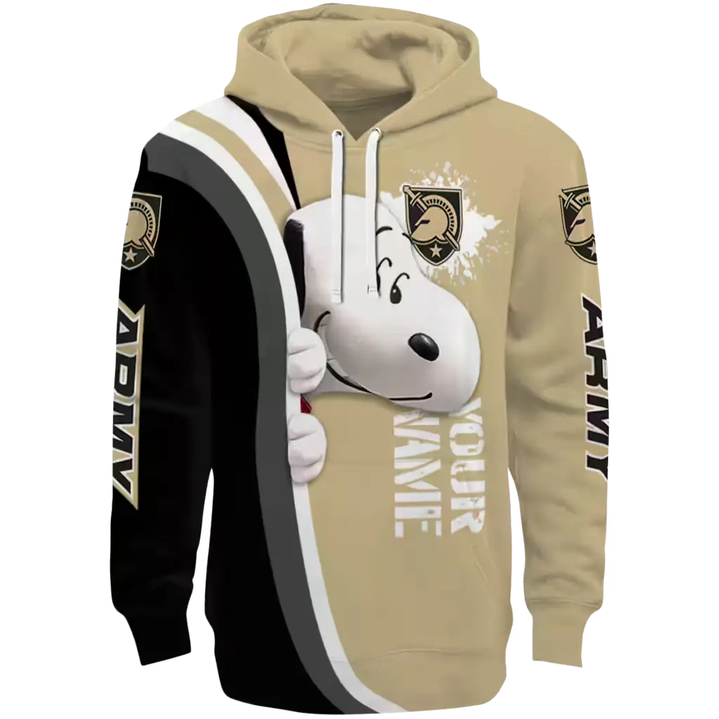 customized army black knights peeking snoopy gold hoodie best selling customized army black knights peeking snoopy gold hoodie best selling