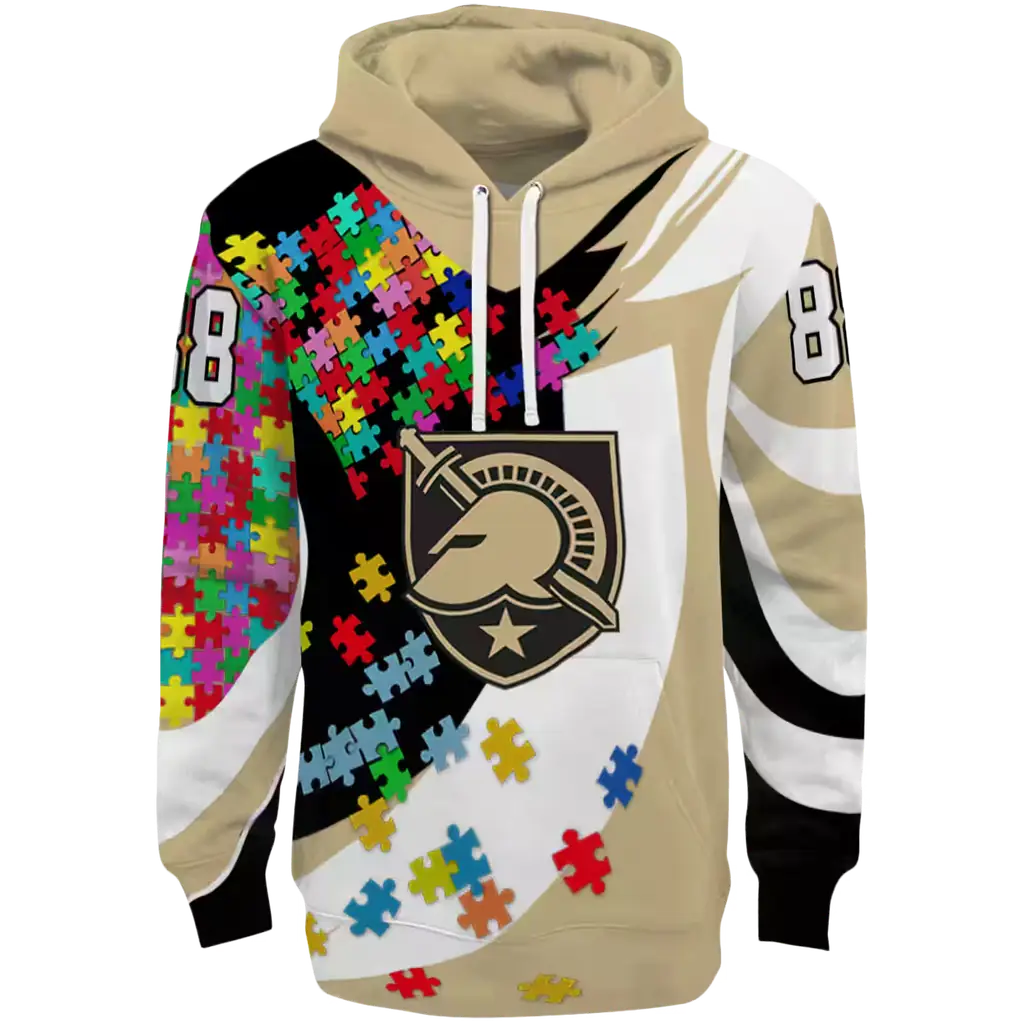 customized army black knights puzzle pieces gold hoodie best selling customized army black knights puzzle pieces gold hoodie best selling