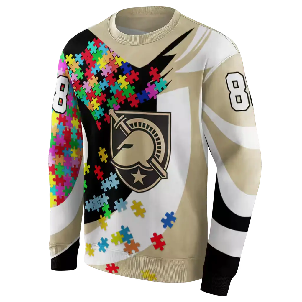 customized army black knights puzzle pieces gold hoodie new arrival customized army black knights puzzle pieces gold hoodie new arrival