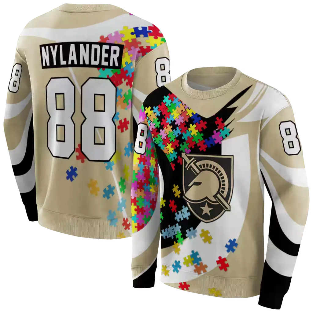 customized army black knights puzzle pieces gold hoodie premium grade customized army black knights puzzle pieces gold hoodie premium grade