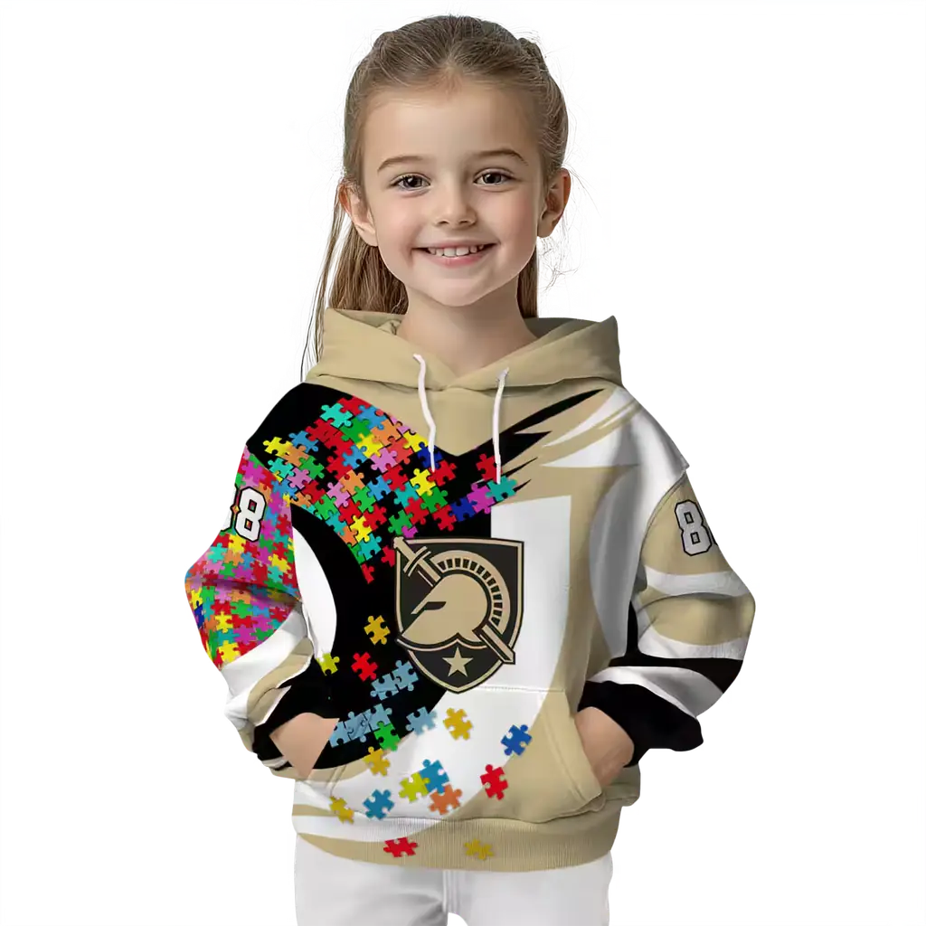 customized army black knights puzzle pieces gold hoodie top rated customized army black knights puzzle pieces gold hoodie top rated