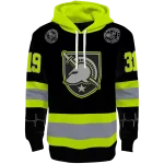 customized army black knights safety motif black neon green hoodie best selling