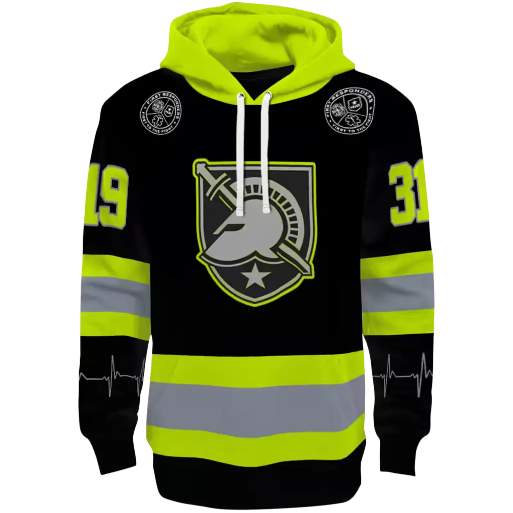 customized army black knights safety motif black neon green hoodie best selling customized army black knights safety motif black neon green hoodie best selling