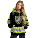 customized army black knights safety motif black neon green hoodie best selling
