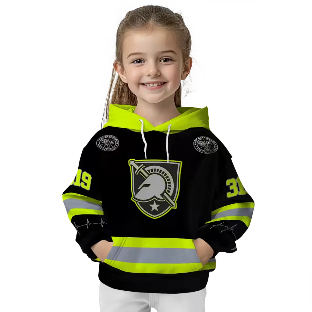 customized army black knights safety motif black neon green hoodie top rated customized army black knights safety motif black neon green hoodie top rated