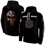 customized auburn tigers punisher skull black hoodie best selling