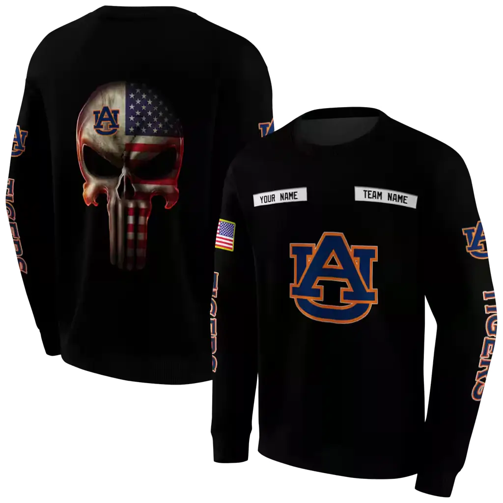 customized auburn tigers punisher skull black hoodie premium grade customized auburn tigers punisher skull black hoodie premium grade