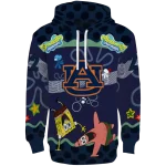 customized auburn tigers spongebob patrick star navy blue navy hoodie best selling