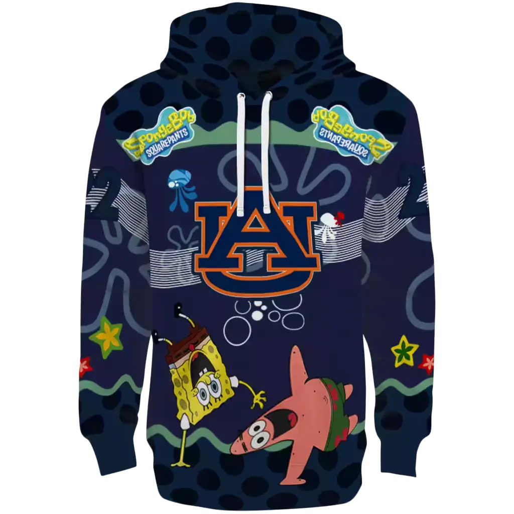 customized auburn tigers spongebob patrick star navy blue navy hoodie best selling customized auburn tigers spongebob patrick star navy blue navy hoodie best selling