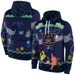 customized auburn tigers spongebob patrick star navy blue navy hoodie best selling